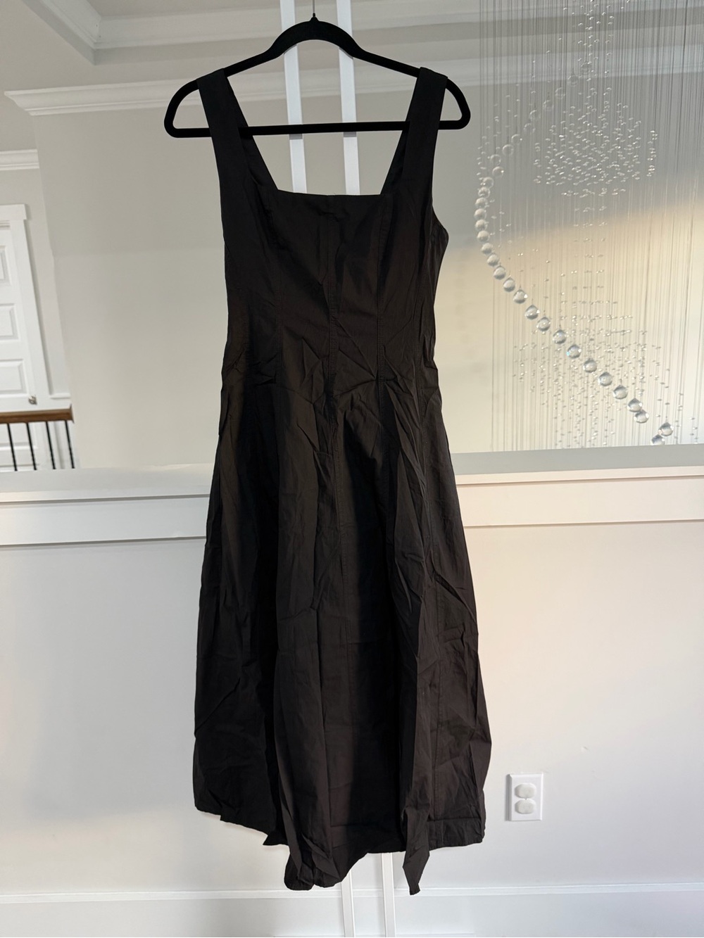 Commense Black Square Neck A Line Dress